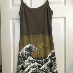 Japanese print dress (similar Urban Outfitters)